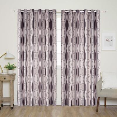 China Original Factory Wholesale Blackout Turkish Purple Ogee Knitted Jacquard Window Curtains Blackout for sale