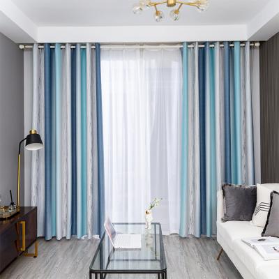 China Modern Luxury Blackout Two Color Blackout Curtain Panels With Gradient Print Pattern for sale