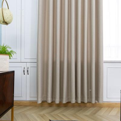 China Flame Retardant Custom Size Blackout Curtain Canvas Fabric For Living Room for sale