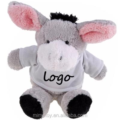 China Various New Custom Gift OEM Plush Donkey With T-shirts Fashion Promotion Gift Brand LOGO Stuffed Animal Soft Donkey Plush Toy for sale