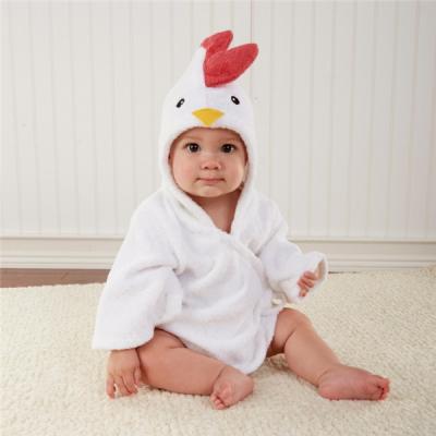 China Factory Sales 100% Easter Chick Baby Bath Towel OEM Cotton Hooded White Cute QUICK DRY Custom Cute White Hooded Bathrobe for sale