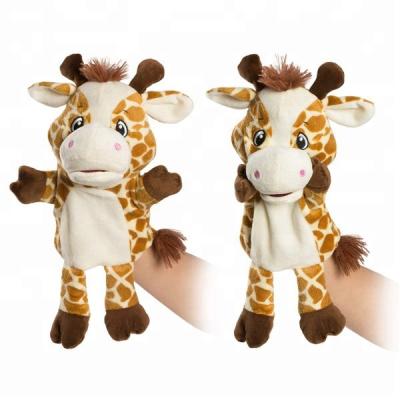 China CE Mark Cute Giraffe Plush Toy Gift for Kids Educational Baby Toy Plush Giraffe Animal Hand Stuffed Soft Puppet 2019 New for sale