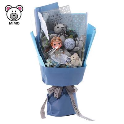 China Gift Wedding Bride Girl Doll Bouquet Soft Toys For Lover's Valentine's Day Soft Plush Teddy Bear Flower Bouquet Cute Cartoon for sale