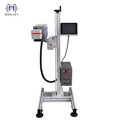 China Laser Marking 30w 40w 50w CO2 Flying Laser Marking Machine For Marking Packaging Bags for sale