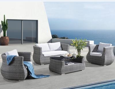 China Luxury Garden Sofa Aluminum PE Rattan Garden Sofa Sets Outdoor Furniture Foshan Factory for sale