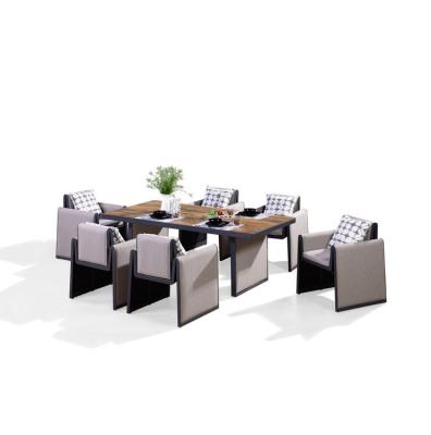 China Modern Wholesale Outdoor Furniture Table And Chair Waterproof Fabric Aluminum Frame Chair Garden Sets for sale