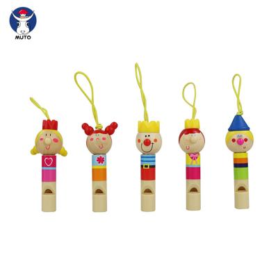 China Children Play 2021 New Cheap Baby Customized Logo Toys Musical Instruments Wooden Train Whistle for sale