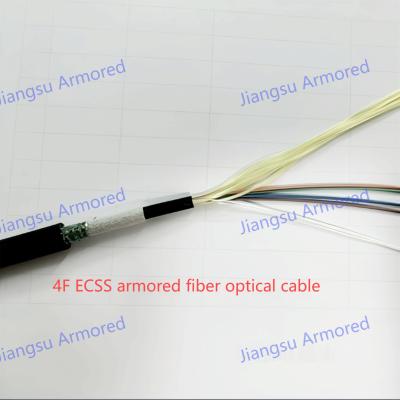 China 4 Core ECCS Corrugated Steel Armored Fiber Optical Cable 8.2mm HDPE Rodent Resistant for sale