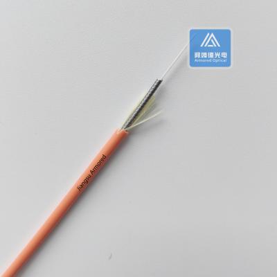 China Simplex MM Spiral Armored Fiber Cable 3.0mm Orange PVC Rodent Resistant FTTH for sale