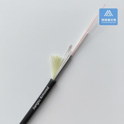 China G657B3 2 Core FTTA Spiral Armored Fiber Cable Slitter 5.0mm LSZH Water Blocking for sale