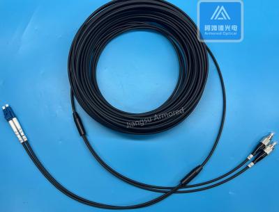 China Duplex aus Edelstahl gepanzerter Patch Cord FC LC 30m Blau oder Schwarz LSZH 3,3mm Nagetierbeständig zu verkaufen