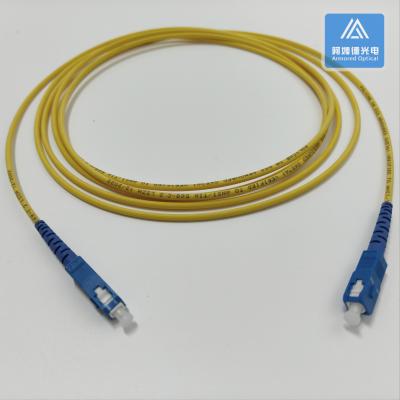 China Simplex SM Edelstahl gepanzerte Patch Cord 3m SC UPC 3,0mm Gelb LSZH Jacke zu verkaufen