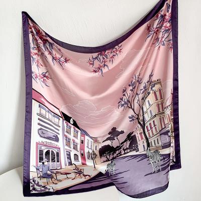 China New Square Custom Printed Luxury Silk Chiffon Hijabs Designer Scarves Women Ladies Stoles Muslim Hijabs Hijabs for sale