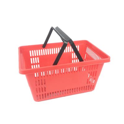 China Durable Manufacturer Wholesale Plastic Hanging Basket With 2 Handles For Supermarket for sale