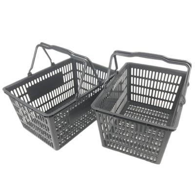 China Wholesale Durable Cheap Rolling Eco-friendly PP Plastic Shopping Basket For Groceries With 2 Handles for sale