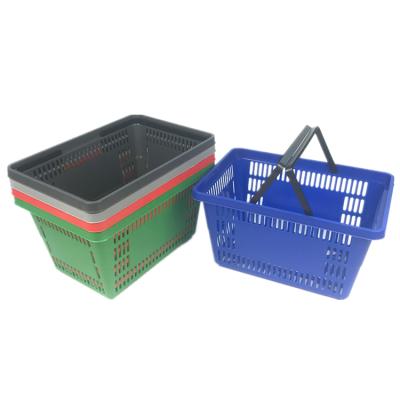 China Hot Selling Durable PP Handle Supermarket Plastic Shopping Basket For Groceries And Vegetables for sale