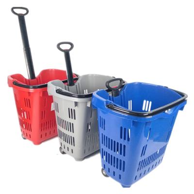 China Durable Supermarket Folding Hot Selling Manufacturer Plastic Shopping Trolley for sale