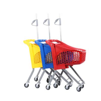 China Wholesale Durable Mini Children Plastic Shopping Trolley for Supermarket and Stores for sale