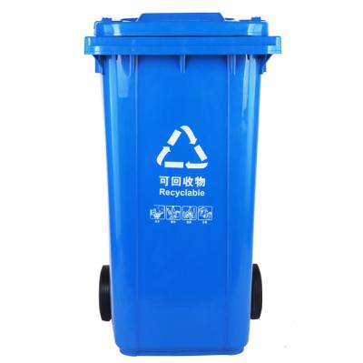 China Eco-friendly HDPE 240L China Manufacturer Sustainable Factory Hot Sale Plastic Trash Can With Lid And Wheels for sale