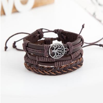 China Men's Casual / Sporty Women Braided Leather Bracelets Cuff Wrap Handmade Bracelets for sale