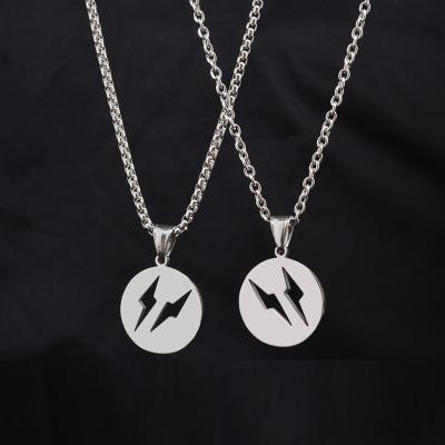 China No Fade Stainless Steel Necklace Hot Lightning Necklaces For Men Women Jewelry Hip Hop Couples Necklace for sale