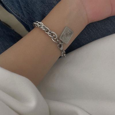 China Non-fading casual/sporty hip-hop men's and women's titanium steel simple double-layers chain stainless steel bracelet jewelry for sale