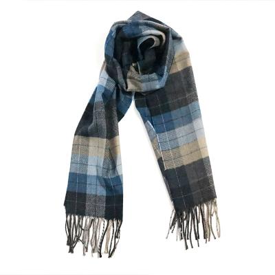 China Wholesale New Arrival 100% Cashmere Large Square Acrylic Tartan Plaid Pashmina Shawl Scarf Beige for sale