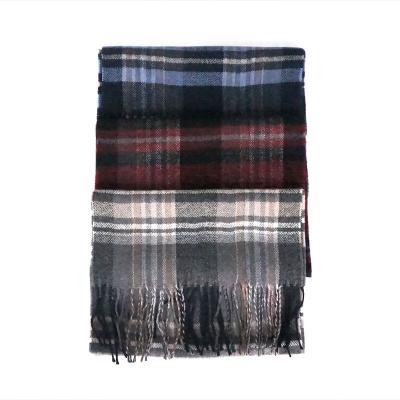 China 100% Acrylic New Arrival Warm Winter Mens Stylish Knitted Plaid Acrylic Scarf for sale