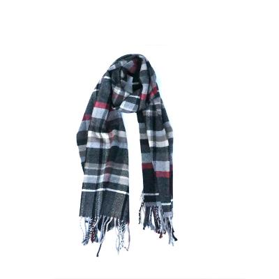 China 2019 Winter 100% Sides Women Double Sides Acrylic Artificial Cashmere Plaid Warm Scarf And Shawls for sale