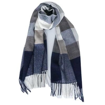 China 100% Ladies Acrylic Winter Woven Check Warm Acrylic Scarf Custom Warm Shawl for sale