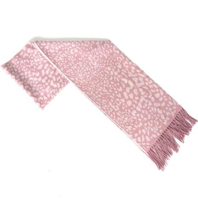 China 100% Woven Acrylic Fan Leopard Print Winter Scarf Jacquard Shawl for sale