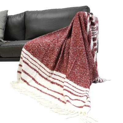 China 100% Modern Design Acrylic Dots Keep Warm On Sofa For Autumn Winter Woven Soft Throw Blankets for sale