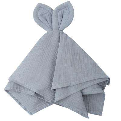 China Cute Pure Cotton Rabbit Ears Baby Security Blanket for sale