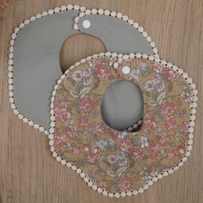 China Sun Good Quality Waterproof Flower Cotton+TUP China Baby Bibs TUP Bibs Cute Cotton Baby Bibs for sale