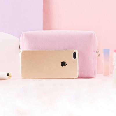 China Luxury Custom Organic Cotton Canvas Cosmetic Pouch Biodegradable Logo Cosmetic Bag Canvas With Gold Zipper For Women for sale