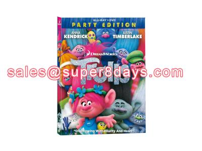 China Wholesale TROLLS Blu-ray DVD Movies Cartoon Blue Ray DVD New Released for sale