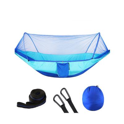 China Wholesale Custom Durable 2022 Logo Printing Lightweight 210T Nylon Outdoor Fully Automatic Camping Hammock With Mosquito Net for sale