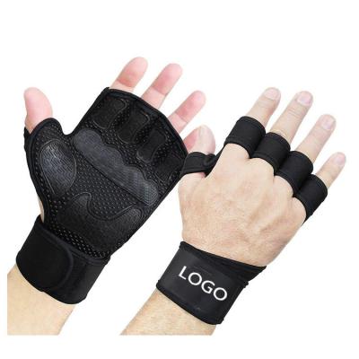 China New Comfortable Airy Men's and Women's Weightlifting Workout Gloves with Wrist Wraps for Gym Fitness, Cross Training, Hand Support for sale