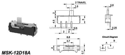 China MSK-12D18A Best Selling MSK-12D18A Waterproof Micro Slide Switch for sale