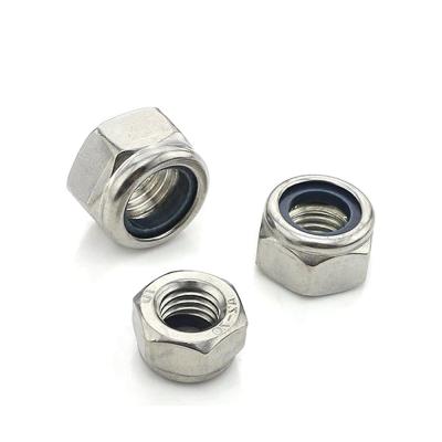 China Heavy Industry Wholesales Blue White Insert Nylon Good Quality DIN985 White Galvanized Galvanized Lock Nuts for sale