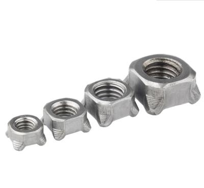 China Heavy Industry M8 DIN928 Square Hex Head With Stainless Steel A2 A4 304 316 4 Point Weld 410 Weld Nut for sale