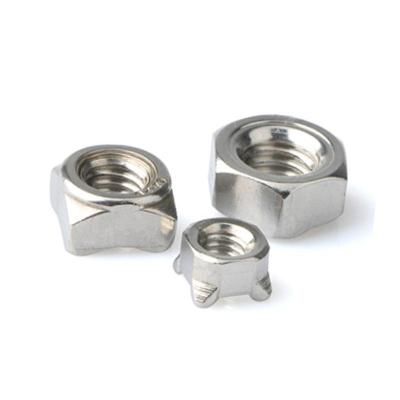 China Heavy Industry M8 Carbon Steel Square Weld Nuts Four Point Weld Nut 304 316 DIN928 Stainless Steel for sale