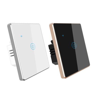 China Latest Smart Home System 2021 Switch Wifi Wall Touch Smart Switch 1 Band No Neutral Switch Tuya Mini Smart Home Life for sale