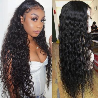 China Deep Wave Mink Brazilian Hair Closure Wig With Baby Hair, 5x5 Water Wave Lace Closure Hair Wig, HD Wig for sale