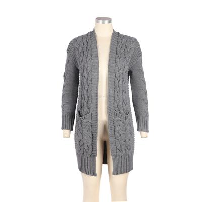 China New Style Women's Fashion Gray Knit Heavy Sweater Coat Breathable Cardigan for sale