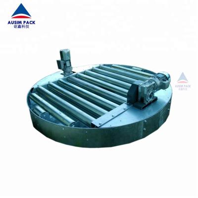 China Oil Resistant High Quality Grade Heavy Duty Turntable Conveyor With Roller Chain Slat Table For Pallet for sale