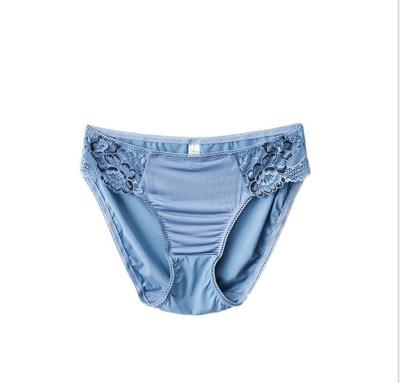 China Women's Silk/Cotton Underwear Lace Up Briefs Solid Color Sexy Women's Briefs Low Rise Low Waist Breathable Mulberry Silk Shorts for sale