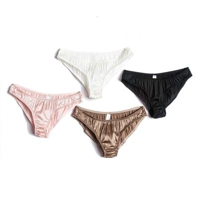 China Wholesale Antibacterial Low Rise Women's Thong Sexy Silk Panties Underwear for sale