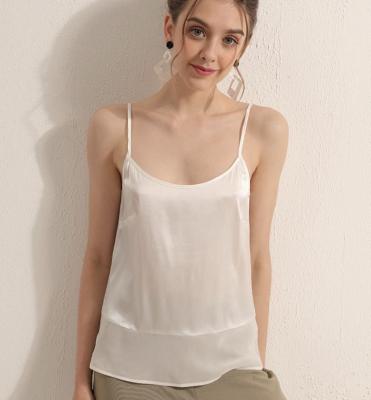 China QUICK DRY Plain Wear White Silk Bottom Women's Silk Bottom Vest Spring And Summer Suspender Inside for sale