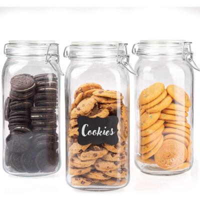 China Instant Freshness Preservation Stainless Steel Type Sealed Glass Jar Food Storage Glass Jar for sale